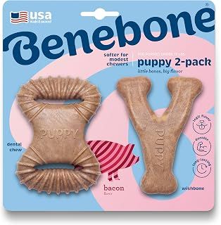 Benebone Puppy 2-Pack Dental Chew and Wishbone